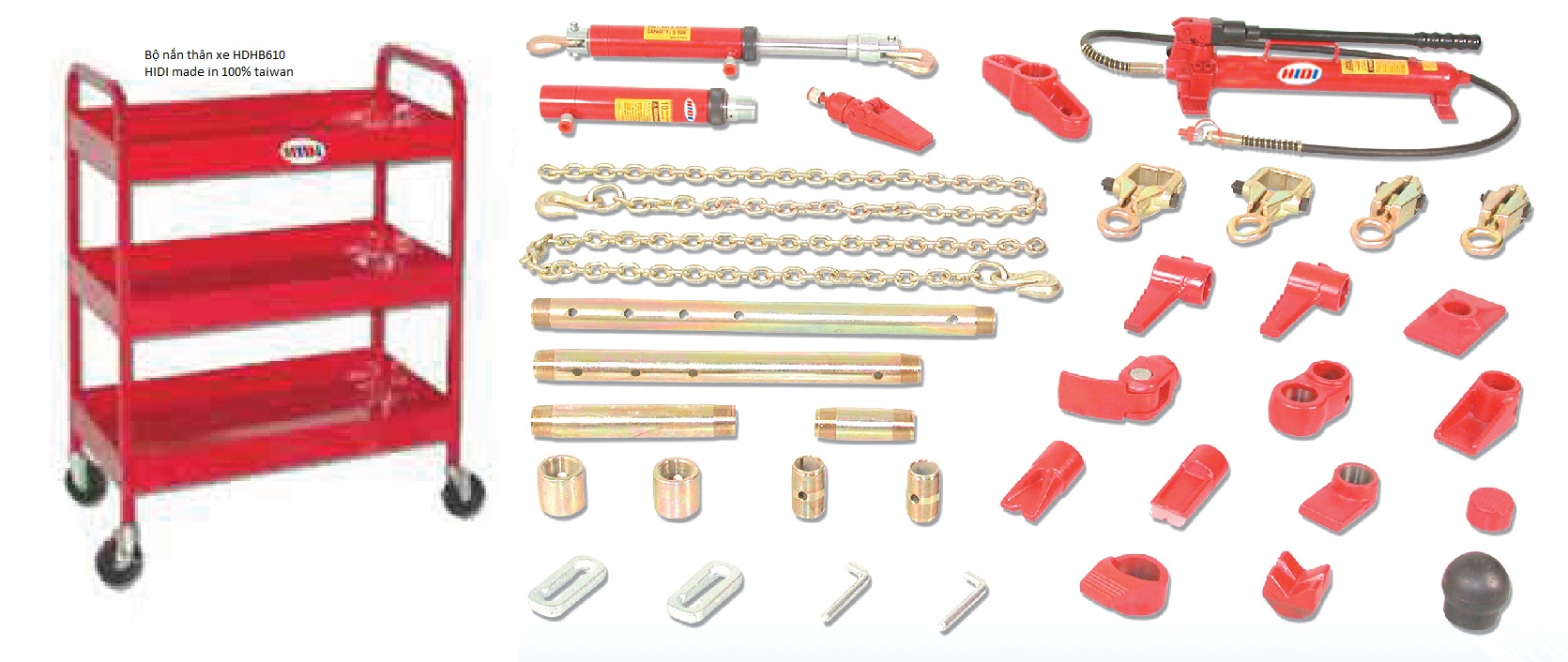 Bộ nắn thân xe 10 tấn có xe đẩy HIDI HDHB610